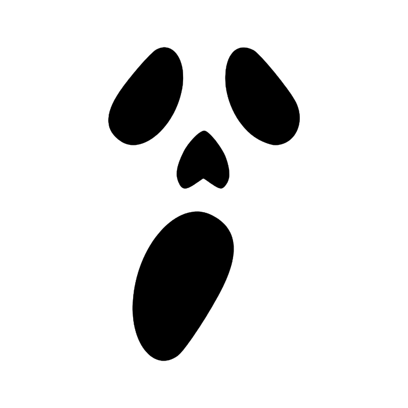 Ghost face pumpkin carving stencil, free printable template