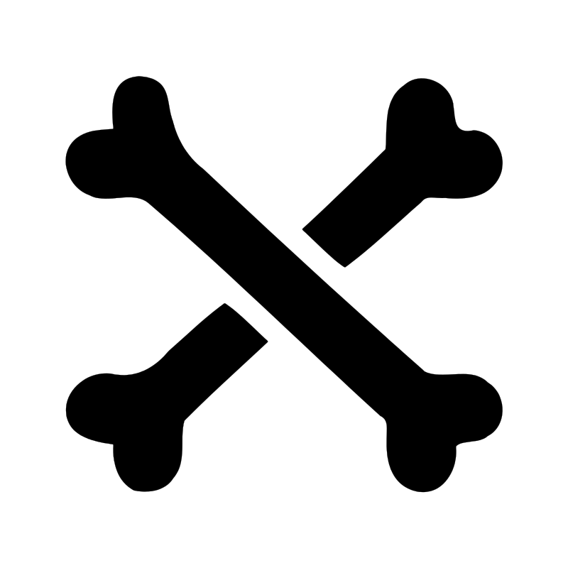 Crossbones pumpkin carving stencil, free printable template