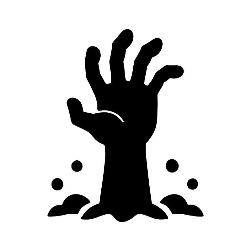 Zombie hand pumpkin carving stencil, free printable template