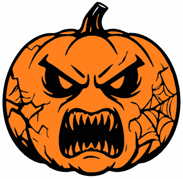 Angry Jack-o'-Lantern pumpkin SVG cut file and printable Halloween template