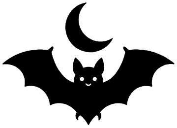 Bat with Moon template, free printable bat shape to cut out