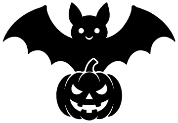 Bat with Pumpkin template, free printable bat shape to cut out