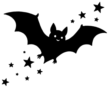 Bat with Stars template, free printable bat shape to cut out