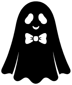 Bow Tie Ghost template, free printable ghost shape to cut out