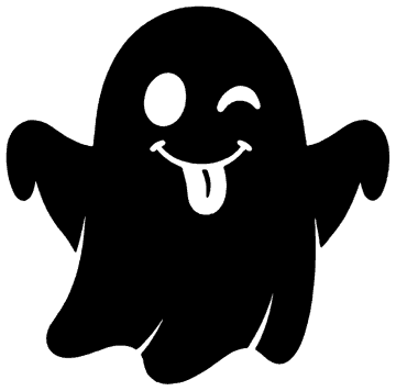 Cheeky Ghost template, free printable ghost shape to cut out