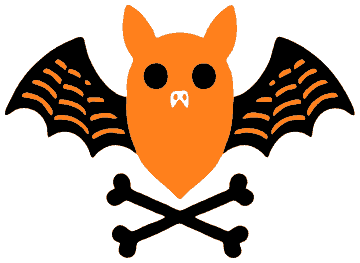 Crossbones Bat template, free printable bat shape to cut out