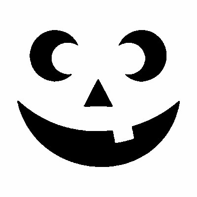 Classic grin jack-o'-lantern face stencil, free printable pumpkin carving template