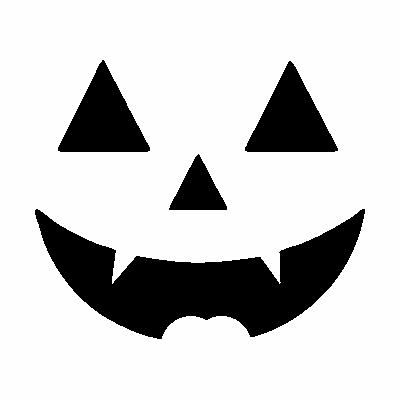 Classic pumpkin smile jack-o'-lantern face stencil, free printable pumpkin carving template
