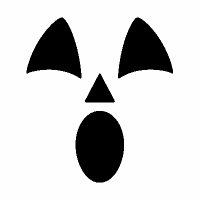Surprised face jack-o'-lantern face stencil, free printable pumpkin carving template