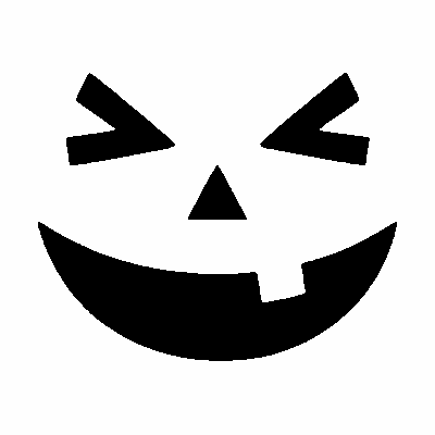 Laughing smile jack-o'-lantern face stencil, free printable pumpkin carving template