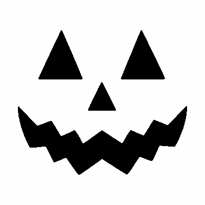Wicked smile jack-o'-lantern face stencil, free printable pumpkin carving template