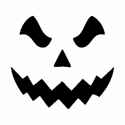 Evil grin jack-o'-lantern face stencil, free printable pumpkin carving template
