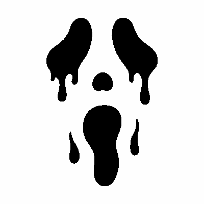 Melting scream jack-o'-lantern face stencil, free printable pumpkin carving template