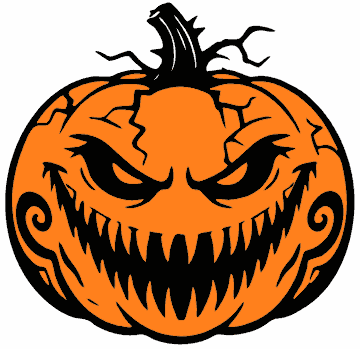 Fanged Jack-o'-Lantern pumpkin SVG cut file and printable Halloween template