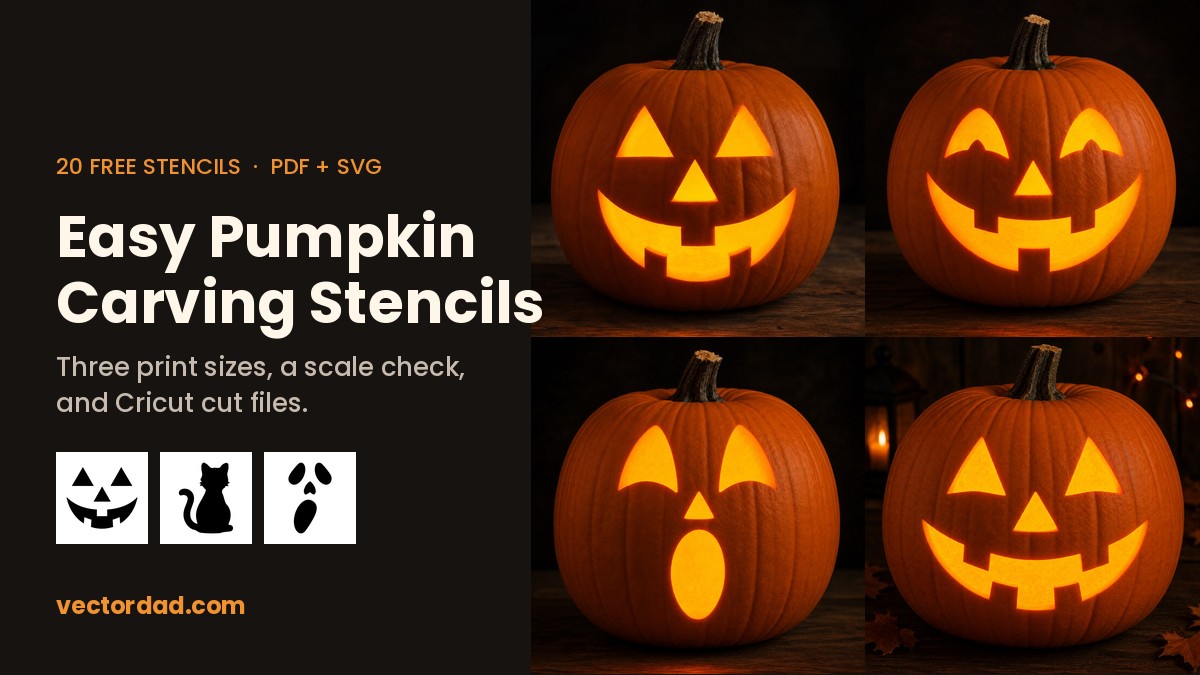 Easy pumpkin carving stencils — 20 free printable templates