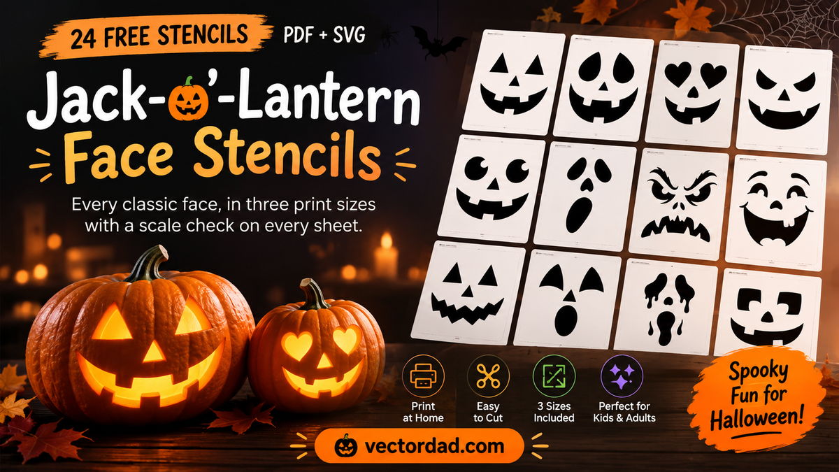 24 free printable jack-o'-lantern face stencils for pumpkin carving