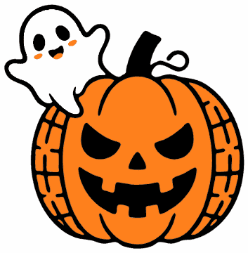 Ghost and Pumpkin pumpkin SVG cut file and printable Halloween template