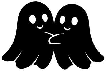 Ghost Couple template, free printable ghost shape to cut out