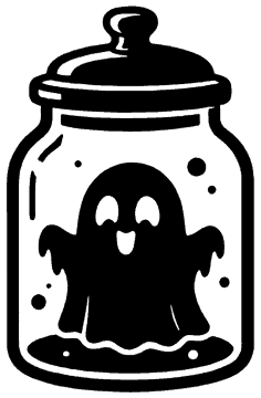Ghost in a Jar template, free printable ghost shape to cut out