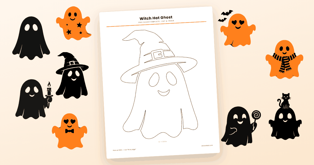 Free printable ghost templates to cut out, print and trace