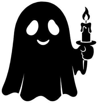 Ghost with Candle template, free printable ghost shape to cut out