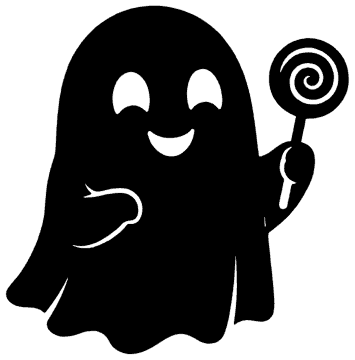 Ghost with Lollipop template, free printable ghost shape to cut out