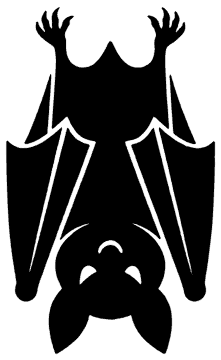 Hanging Bat template, free printable bat shape to cut out