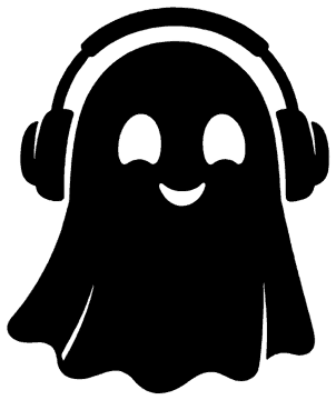 Headphones Ghost template, free printable ghost shape to cut out