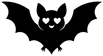 Heart-Eyes Bat template, free printable bat shape to cut out