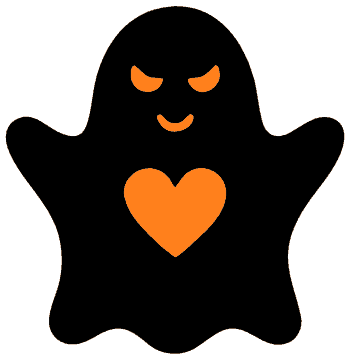 Heart Ghost template, free printable ghost shape to cut out