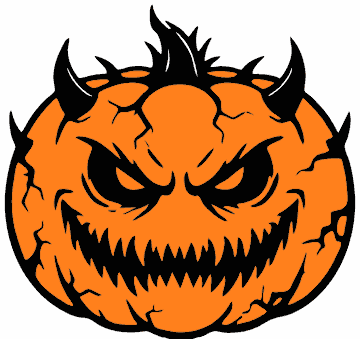 Horned Jack-o'-Lantern pumpkin SVG cut file and printable Halloween template