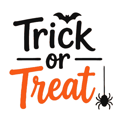 Trick or Treat (spider) free Halloween SVG cut file for Cricut and Silhouette