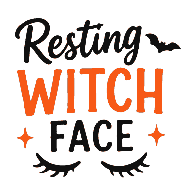 Resting Witch Face (lashes) free Halloween SVG cut file for Cricut and Silhouette