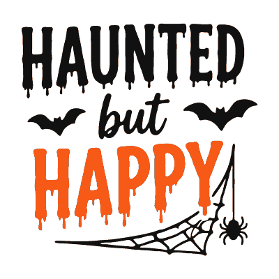 Haunted but Happy free Halloween SVG cut file for Cricut and Silhouette
