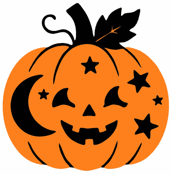 Moon and Stars Pumpkin pumpkin SVG cut file and printable Halloween template