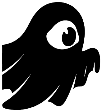 Peeking Ghost template, free printable ghost shape to cut out
