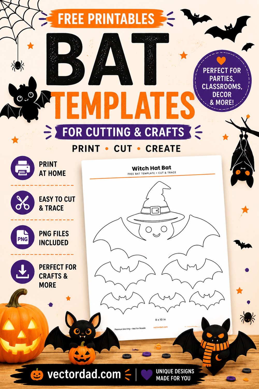 Free printable bat templates for cutting and crafts from VectorDad