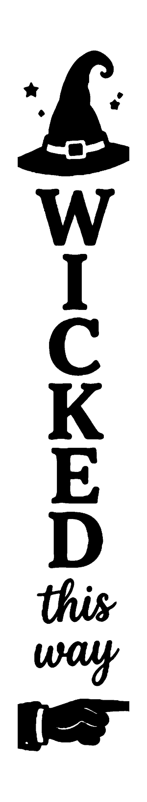 Wicked This Way vertical Halloween porch sign stencil, free printable template