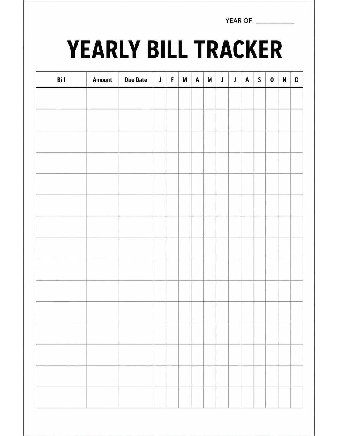 Simple Yearly Bill Tracker thumbnail