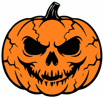 Skull Jack-o'-Lantern pumpkin SVG cut file and printable Halloween template