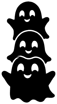 Stacked Ghosts template, free printable ghost shape to cut out