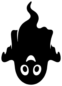 Upside-Down Ghost template, free printable ghost shape to cut out