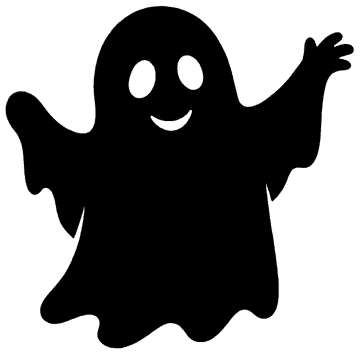 Waving Ghost template, free printable ghost shape to cut out
