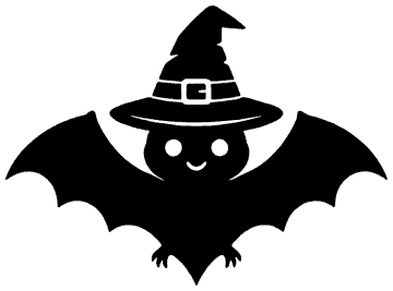 Witch Hat Bat template, free printable bat shape to cut out