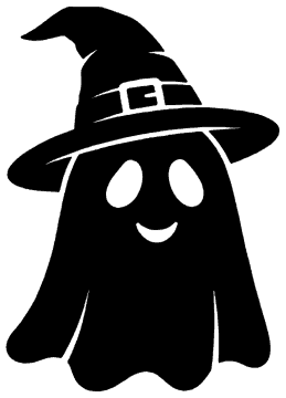 Witch Hat Ghost template, free printable ghost shape to cut out