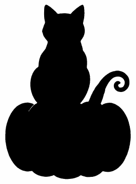 Black Cat on a Pumpkin pumpkin carving stencil, free printable black cat silhouette