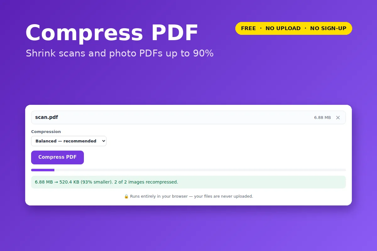 Compress PDF: Make Your PDF Smaller — free online tool