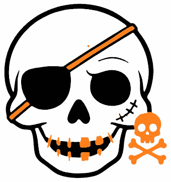 Eye Patch Skull skull SVG cut file and printable Halloween template