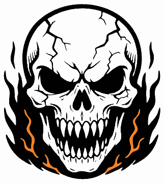 Flaming Skull skull SVG cut file and printable Halloween template