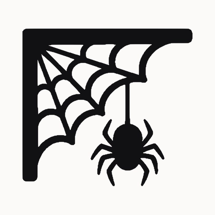 Halloween door corner decal โ cobweb and dangling spider โ black silhouette cut file for Cricut, Silhouette and laser